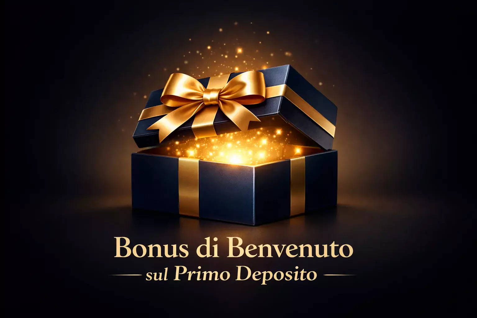 Scatola regalo elegante con nastro dorato su sfondo celebrativo sobrio