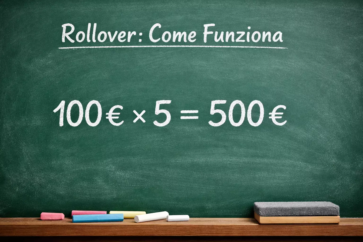 Lavagna con formula matematica semplice scritta con gesso, spiegazione chiara