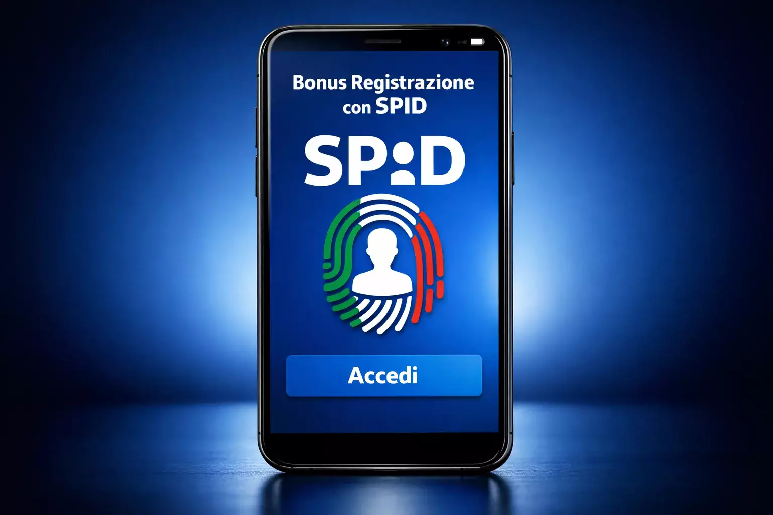 Smartphone con app SPID aperta e logo identità digitale italiana visibile