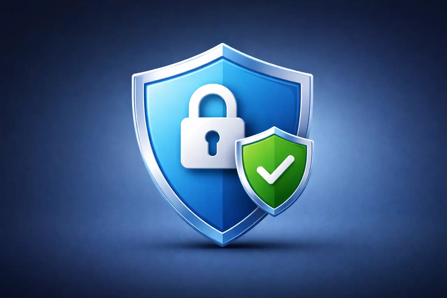 Scudo protettivo stilizzato con simboli di sicurezza digitale